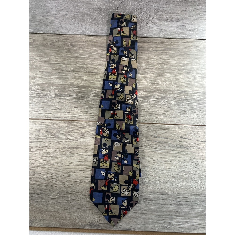 Disney Mickey Unlimited Necktie Mens OS Multicolor Excellent Vintage 90s Print